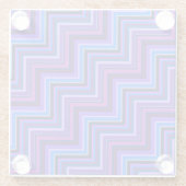 Blauwe en paarse strepen trappen glazen onderzetter (Achterkant)