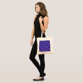 Blauwe en paarse strepen trappen tote bag (Voorkant (model))