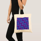 Blauwe en paarse strepen trappen tote bag (Voorkant (product))