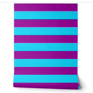 Blauwe en Paarse strepen wanddecoratie Behang