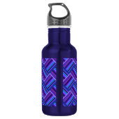 Blauwe en paarse strepen waterfles  (Achterkant)