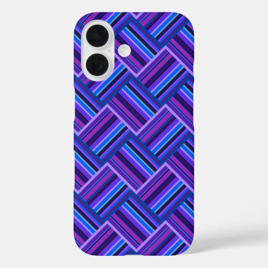 Blauwe en paarse strepen weven Case-Mate iPhone case (Achterkant)