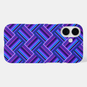 Blauwe en paarse strepen weven Case-Mate iPhone case (Achterkant (horizontaal))