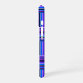 Blauwe en paarse strepen weven patroon iPhone 16 hoesje (Linkerkant)