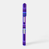 Blauwe en paarse strepen weven patroon iPhone 16 hoesje (Rechterkant)