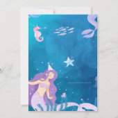 Blauwe en Paarse uitnodiging van de Birthday Party (Achterkant)