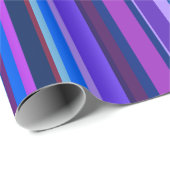 Blauwe en paarse verticale strepen cadeaupapier (Rol Hoek)