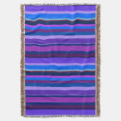 Blauwe en paarse verticale strepen deken (Voorkant Verticaal)