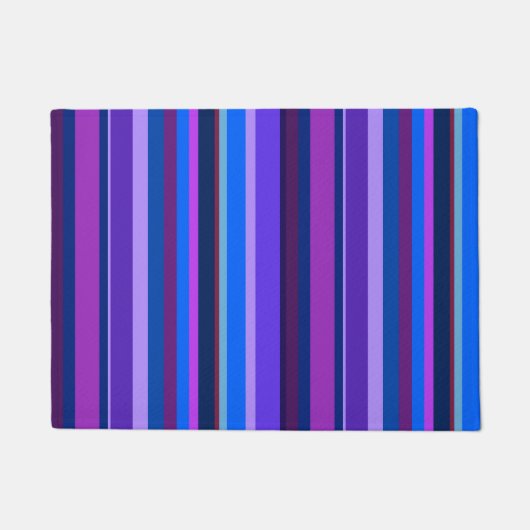 Blauwe en paarse verticale strepen deurmat (Voorkant)