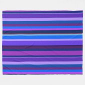 Blauwe en paarse verticale strepen fleece deken (Voorkant (Horizontaal))