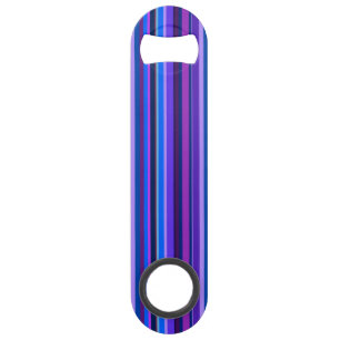 Blauwe en paarse verticale strepen speed flessenopener