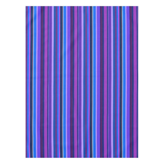 Blauwe en paarse verticale strepen tafelkleed (Voorkant)