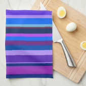 Blauwe en paarse verticale strepen theedoek (Quarter Fold)