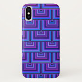 Blauwe en paarse vierkante schalen Case-Mate iPhone case (Achterkant)