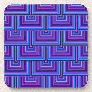 Blauwe en paarse vierkante schalen drankjes onderzetter