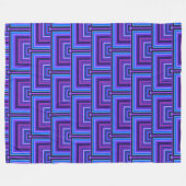 Blauwe en paarse vierkante schalen fleece deken (Voorkant (Horizontaal))