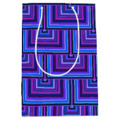 Blauwe en paarse vierkante schalen medium cadeauzakje (Voorkant)