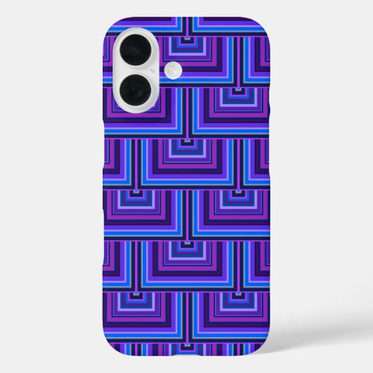 Blauwe en paarse vierkante schubben Case-Mate iPhone case (Achterkant)