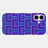 Blauwe en paarse vierkante schubben Case-Mate iPhone case (Achterkant (horizontaal))