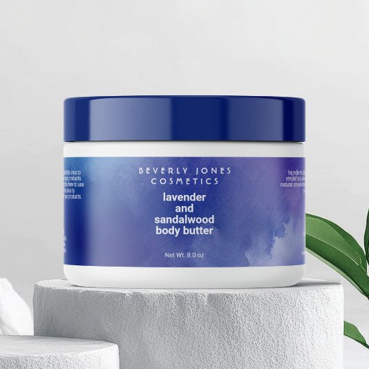 Blauwe en Paarse waterdichte wrap Around Jar Label Waterfles Etiket