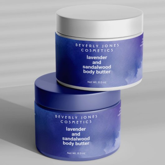 Blauwe en Paarse waterdichte wrap Around Jar Label Waterfles Etiket