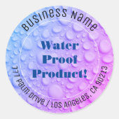 Blauwe en Paarse waterdruppels, waterdicht, ZEER t Ronde Sticker (Voorkant)