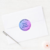 Blauwe en Paarse waterdruppels, waterdicht, ZEER t Ronde Sticker (Envelop)