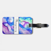 Blauwe en Paarse Waterverf Aangepaste Bagagelabels (Achterkant horizontaal)