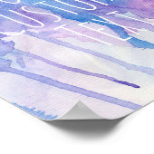 Blauwe en Paarse Waterverf - Aangepaste prijsopgav Poster (Hoek)