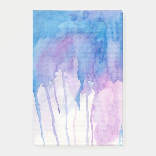 Blauwe en Paarse Waterverf | Blocnote Post-it® Notes (Voorkant)