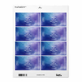 Blauwe en Paarse waterverf cosmetica flesetiket Etiket (Full Sheet)
