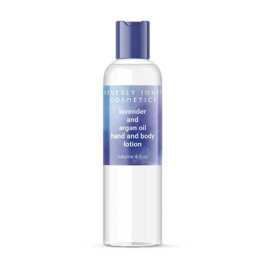 Blauwe en Paarse waterverf cosmetica flesetiket Etiket