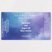 Blauwe en Paarse waterverf druppelflesetiket Labels (Design 1)