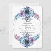 Blauwe en Paarse Waterverf Floral Bachelorette Kaart (Voorkant)