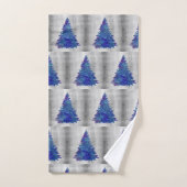 Blauwe en Paarse waterverf kerstboom Bad Handdoek (Handdoek)