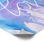 Blauwe en Paarse Waterverf - Liefde | POSTER (Hoek)