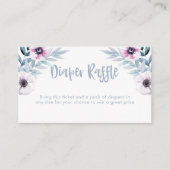 Blauwe en paarse waterverf Luier Raffle ticket Informatiekaartje (Voorkant)