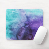 Blauwe en Paarse Waterverf Mousepad Muismat (Met muis)