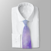 Blauwe en Paarse Waterverf Necktie Stropdas (Gebonden)