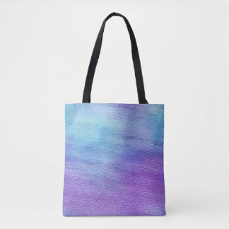 Blauwe en Paarse Waterverf Ombre Tote Bag