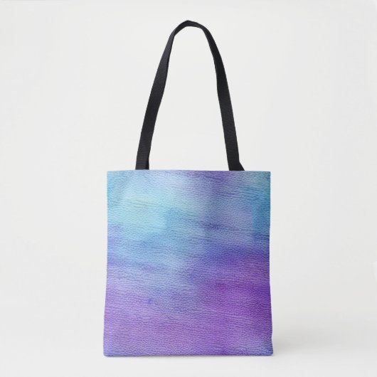 Blauwe en Paarse Waterverf Ombre Tote Bag (Voorkant)