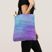 Blauwe en Paarse Waterverf Ombre Tote Bag (Dichtbij)