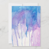 Blauwe en Paarse Waterverf | Uitnodiging tot wedde (Achterkant)