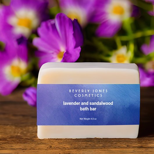 Blauwe en Paarse Waterverf zeepbuik band Uitnodigingen Wikkel