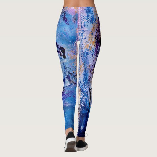 Blauwe en Paarse yogabroek Leggings (Achterkant)