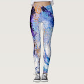 Blauwe en Paarse yogabroek Leggings (Voorkant)