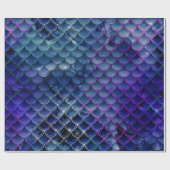 Blauwe en Paarse zeemeerminnen Cadeaupapier (Vlak)