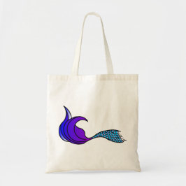 Blauwe en paarse zeemeerminnenstaart tote bag
