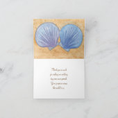 Blauwe en Paarse zeeschelpen Bedankkaart (Binnen)
