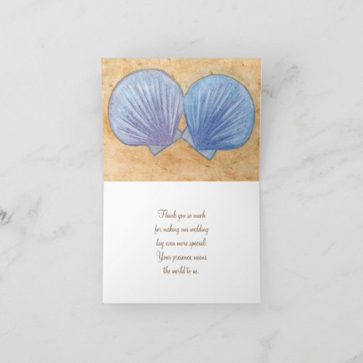 Blauwe en Paarse zeeschelpen Bedankkaart (Binnen)